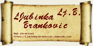 LJubinka Branković vizit kartica